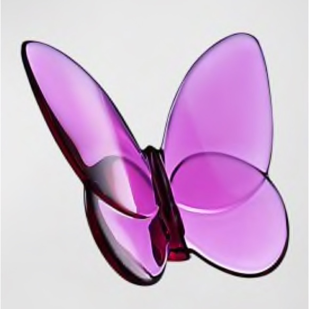 Baccarat 2.5” Lucky Crystal Peony Pink Butterfly - Brand New with box